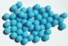 25 8mm Opaque Light Blue Round Glass Beads